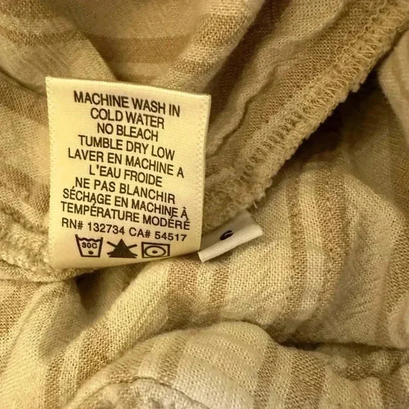 Cloth and stone for Anthropologie Tan and Cream Cropped Overalls in Size Small - Picture 8 of 8